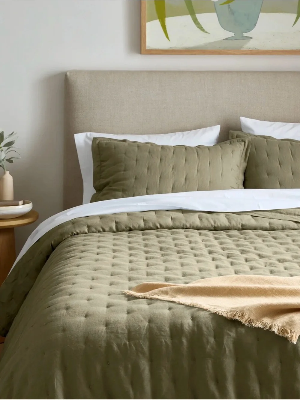 Quince European Linen Dream Quilt -King/Cali King - Willowleaf